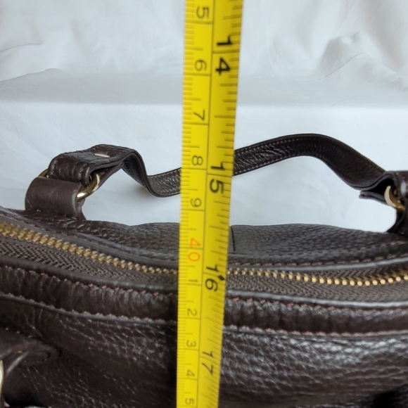 NEW Leather Handbag Gold Accents Faux Croc Turn Lock and Zip - Picture 13 of 13